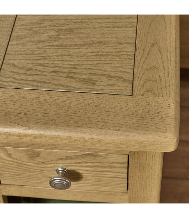 Julian Bowen Windsor Smokey Oak 1 Drawer Slim Bedside Table