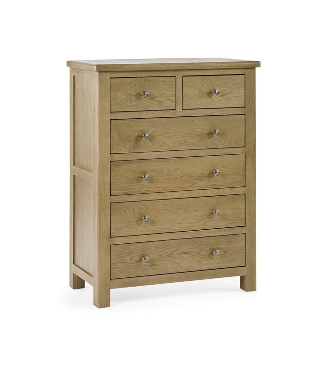 Julian Bowen Windsor Smokey Oak 4+2 Drawer Chest of Drawers