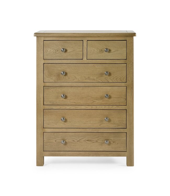 Julian Bowen Windsor Smokey Oak 4+2 Drawer Chest of Drawers