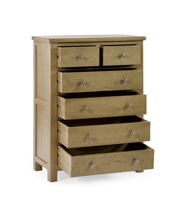 Julian Bowen Windsor Smokey Oak 4+2 Drawer Chest of Drawers