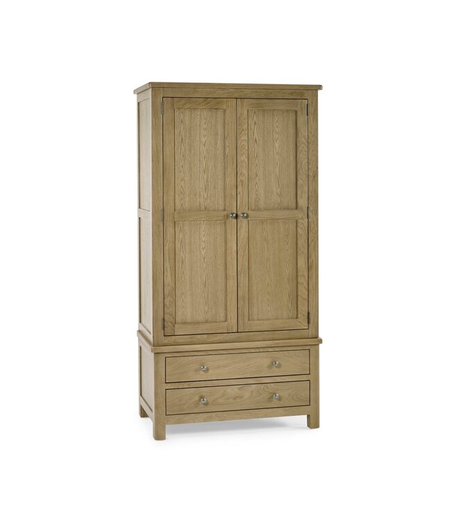 Julian Bowen Windsor Smokey Oak 2 Door 2 Drawer Wardrobe.