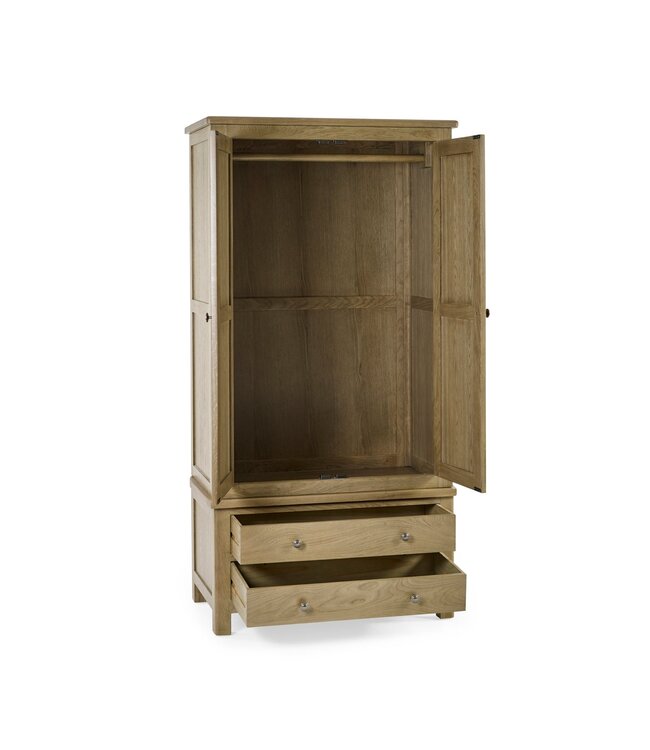 Julian Bowen Windsor Smokey Oak 2 Door 2 Drawer Wardrobe.