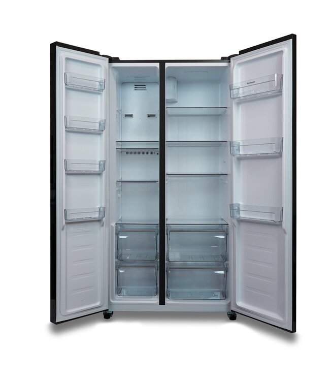 Montpellier Montpellier MSBS442K American Style Fridge Freezer – Black – 442L (291L Fridge / 151L Freezer)