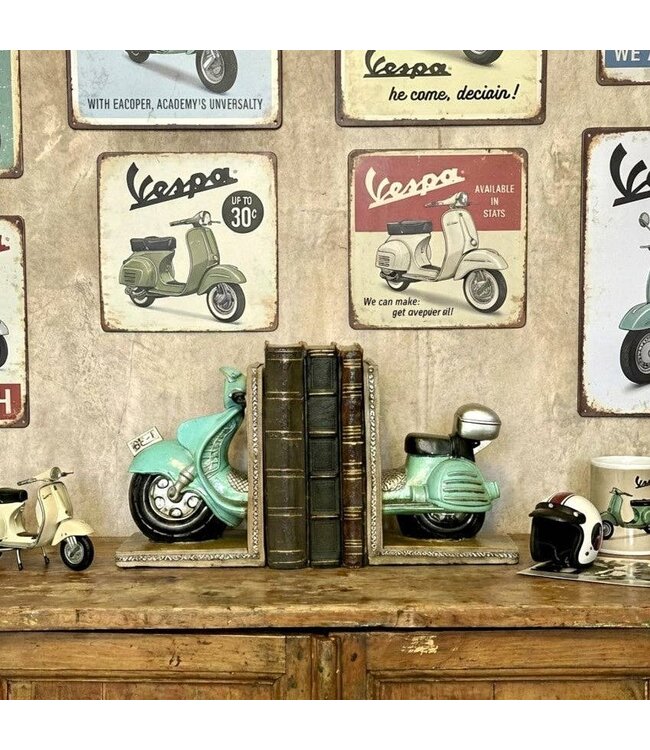 Vintage Scooter Bookends – Poly Resin Quirky Bookends for Modern Interiors