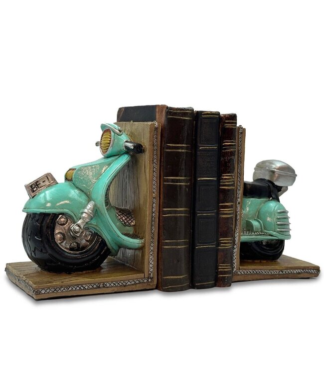 Vintage Scooter Bookends – Poly Resin Quirky Bookends for Modern Interiors