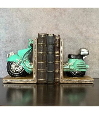 Vintage Scooter Bookends – Poly Resin Quirky Bookends for Modern Interiors