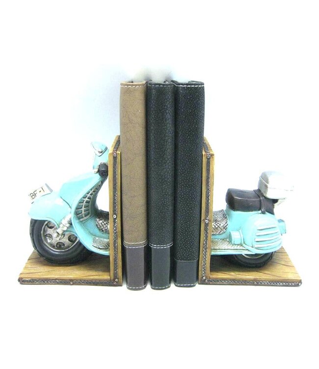 Vintage Scooter Bookends – Poly Resin Quirky Bookends for Modern Interiors