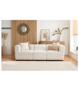 Birlea Milo 3 Seater Sofa White Boucle Fabric