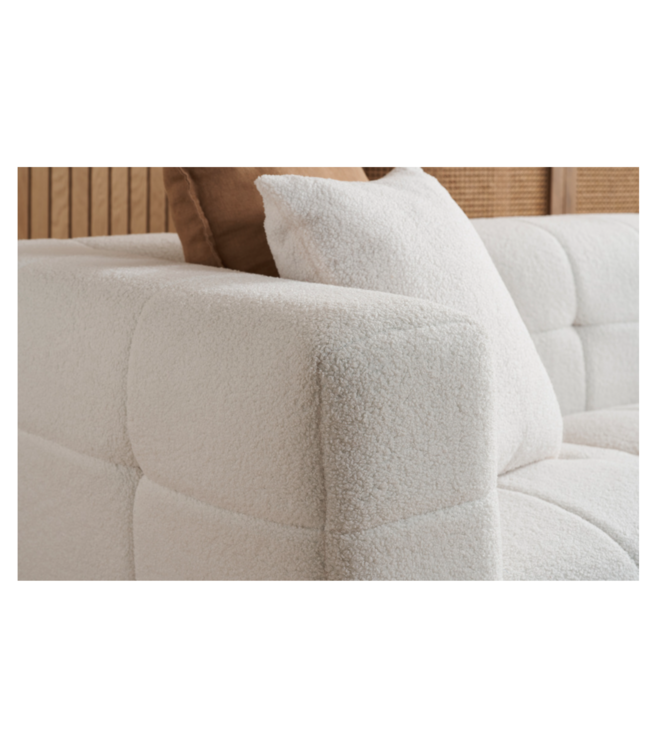 Birlea Milo 3 Seater Sofa White Boucle Fabric