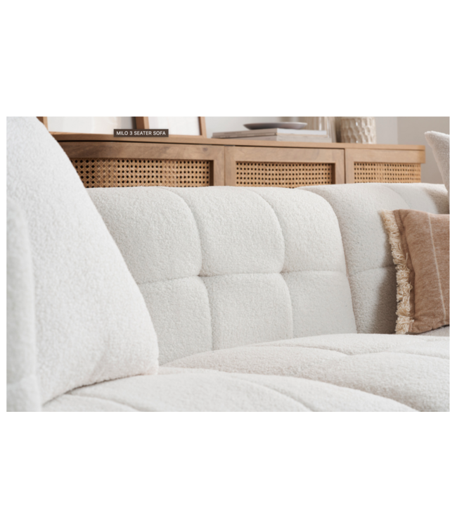Birlea Milo 3 Seater Sofa White Boucle Fabric
