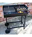 Kingfisher Garden Half Barrel Steel Drum BBQ Barbecue with Chrome Racks & Wheels
