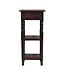 Mango Wood Tall Side Table with Drawer & Shelves