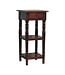 Mango Wood Tall Side Table with Drawer & Shelves