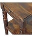 Mango Wood Tall Side Table with Drawer & Shelves