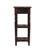 Mango Wood Tall Side Table with Drawer & Shelves