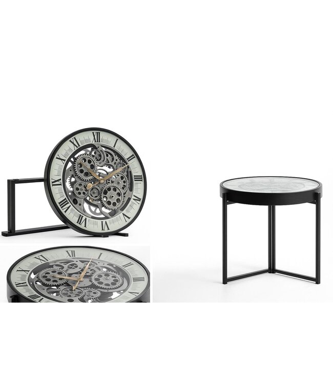 McGowan & Rutherford Moving Gears Clock Side Table