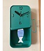 Blue  Metal Sardine Tin Pendulum Wall Clock