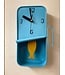 Blue  Metal Sardine Tin Pendulum Wall Clock