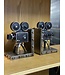 Vintage Camera Bookends | Poly-Resin Decorative Shelf Decor | Freitaslaf