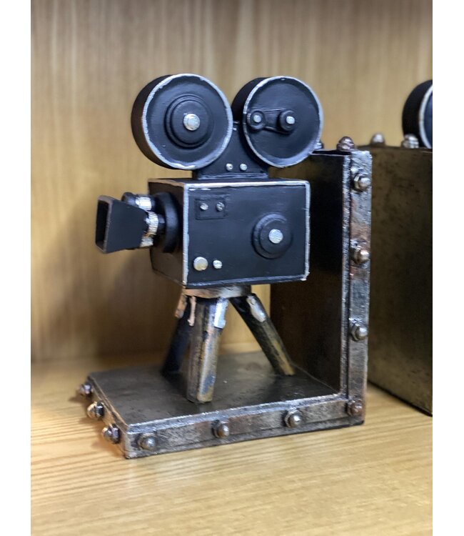 Vintage Camera Bookends | Poly-Resin Decorative Shelf Decor | Freitaslaf