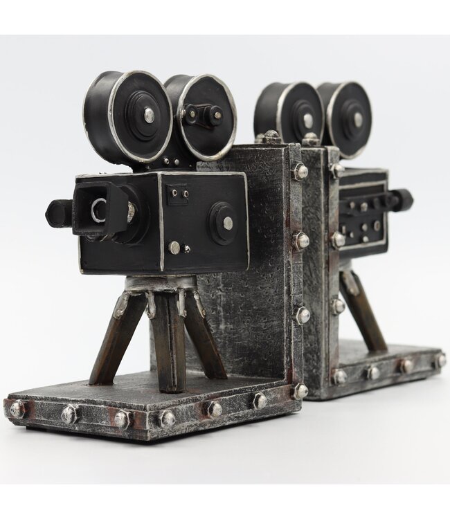 Vintage Camera Bookends | Poly-Resin Decorative Shelf Decor | Freitaslaf
