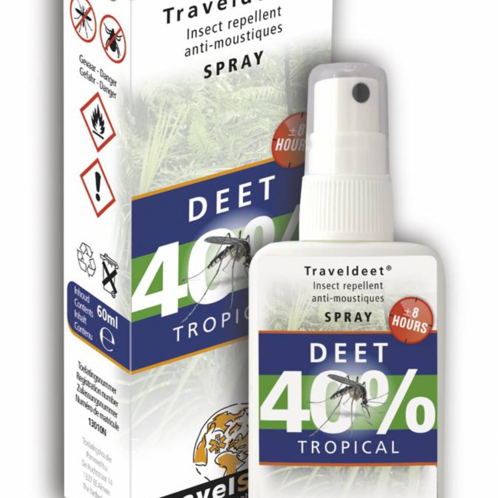 Travelsafe TravelDEET - 40% Spray - 60ml - tropical muggenspray