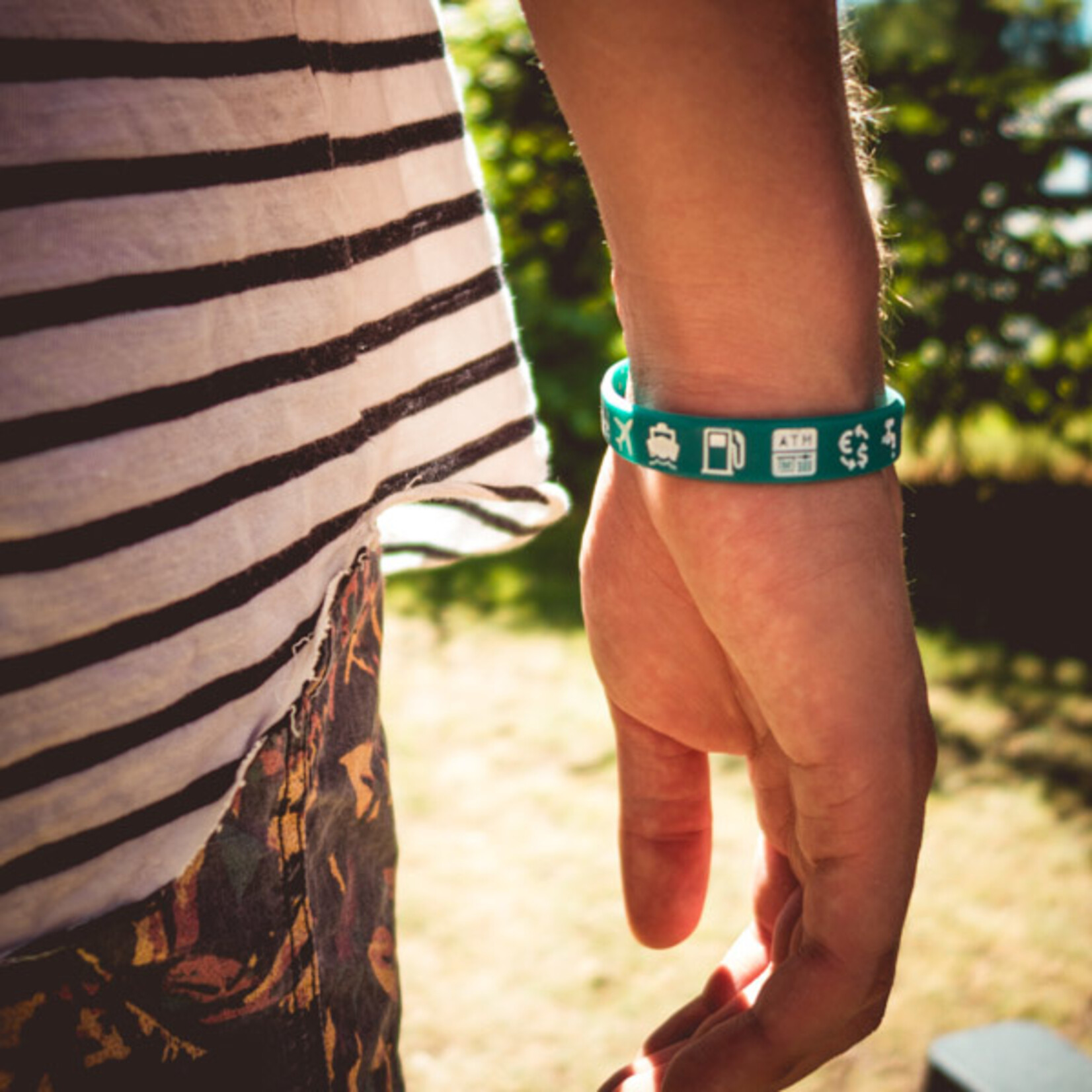 Ik ga op avontuur Travel bracelet - reisbandje icons -  heren / large