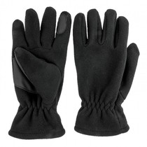Polar fleece handschoen met grip in palm - zwart