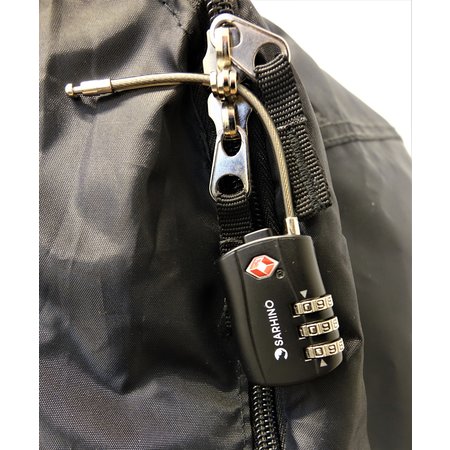 Sarhino Protect Zipper TSA cijferslot 3 cijfers - zwart