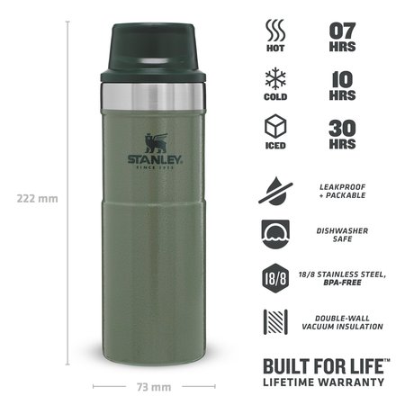 Stanley Stanley the Trigger Action Travel Mug thermosfles - Hammertone Green 