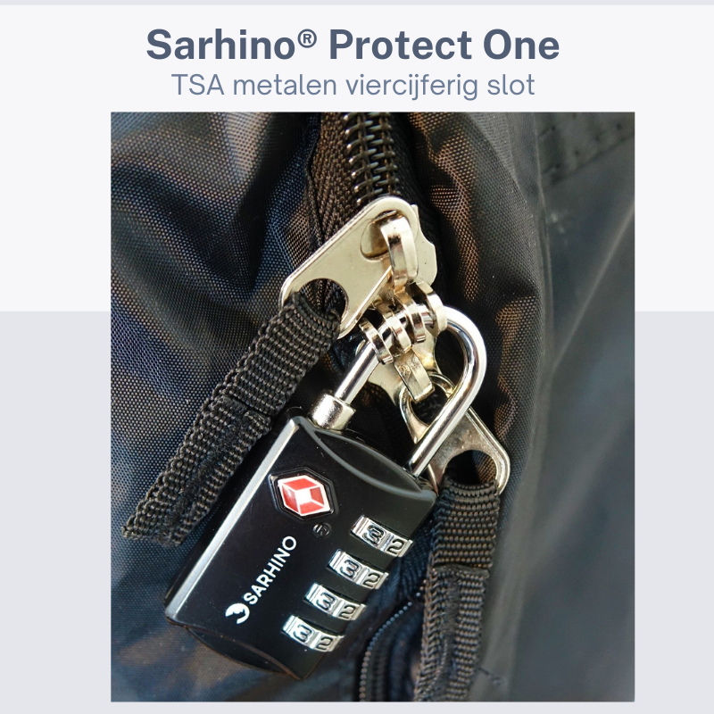 puur Bezwaar Victor Sarhino Protect One TSA cijferslot 4 cijfers - zwart | Backpackspullen.nl