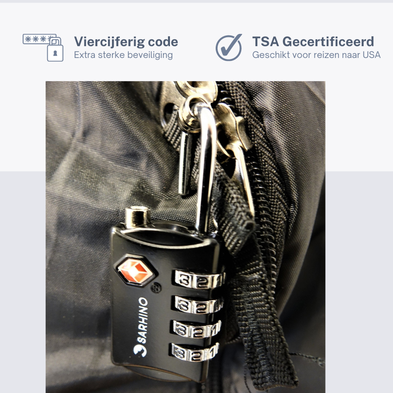 Protect TSA cijferslot 4 cijfers - zwart Backpackspullen.nl