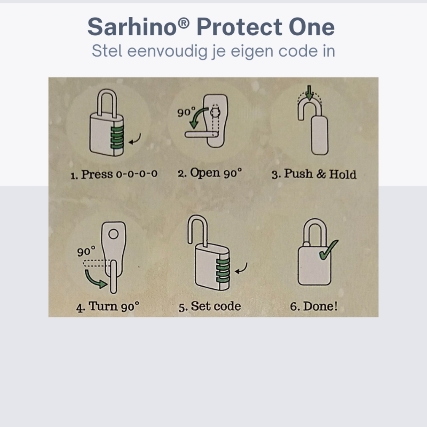 Sarhino Protect One TSA cijferslot 4 cijfers - zwart