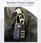 Sarhino Protect Zipper TSA cijferslot 3 cijfers - zwart