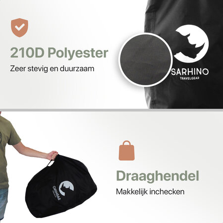 Sarhino Shield 50-100l flightbag en regenhoes - zwart