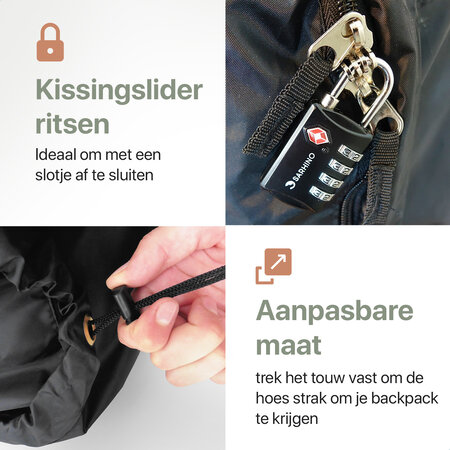 Sarhino Shield 50-100l flightbag en regenhoes - zwart