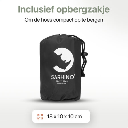 Sarhino Shield 50-100l flightbag en regenhoes - zwart