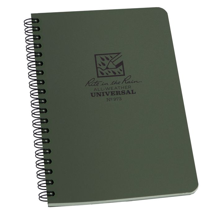 Side Spiral Notebook 12 X 18cm - Olive Drab