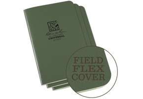 Field Flex Cover Notebook (3 pieces) 11,75cm x 17,5cm - Olive Drab