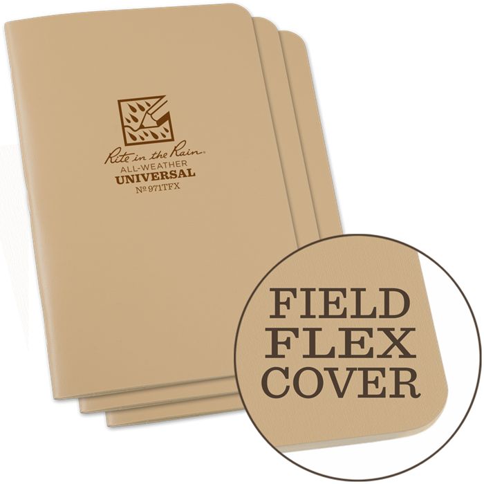 Field Flex Cover Notebook (3 stuks) 11,75cm X 17,5cm - Coyote Tan