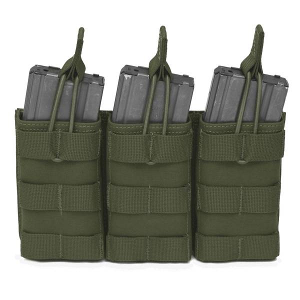 Triple Open 5.56 Mag Bungee Retention - Olive Drab