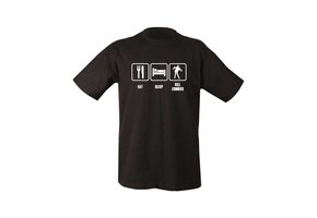 T-Shirt Essen, schlafen, Kill-Zombies - Schwarz