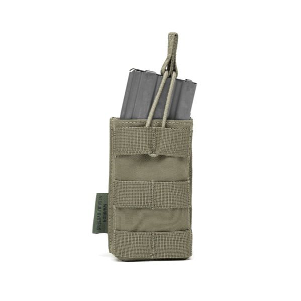 Single Open 5.56 Mag Bungee Retention- Ranger Green