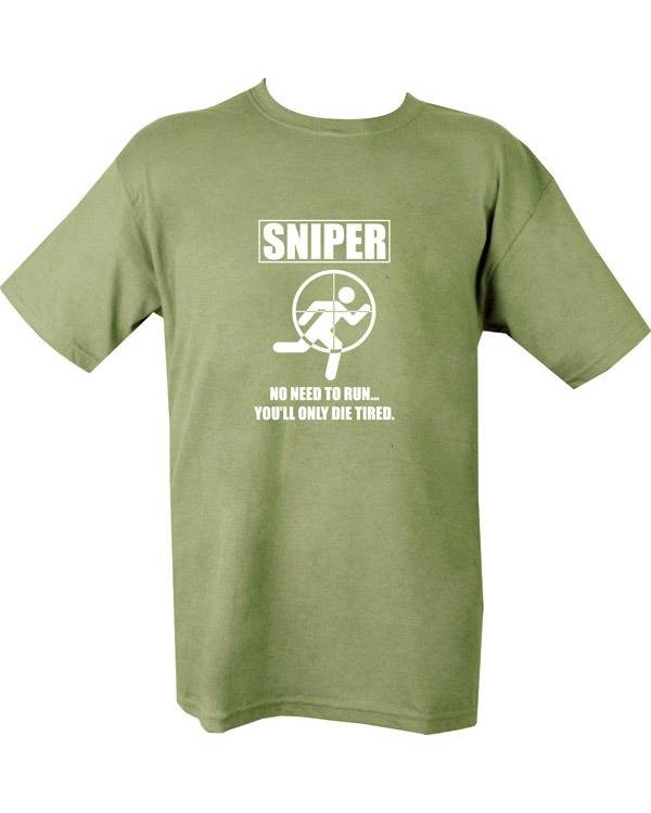 Sniper you only die tired T-shirt - Olive Drab