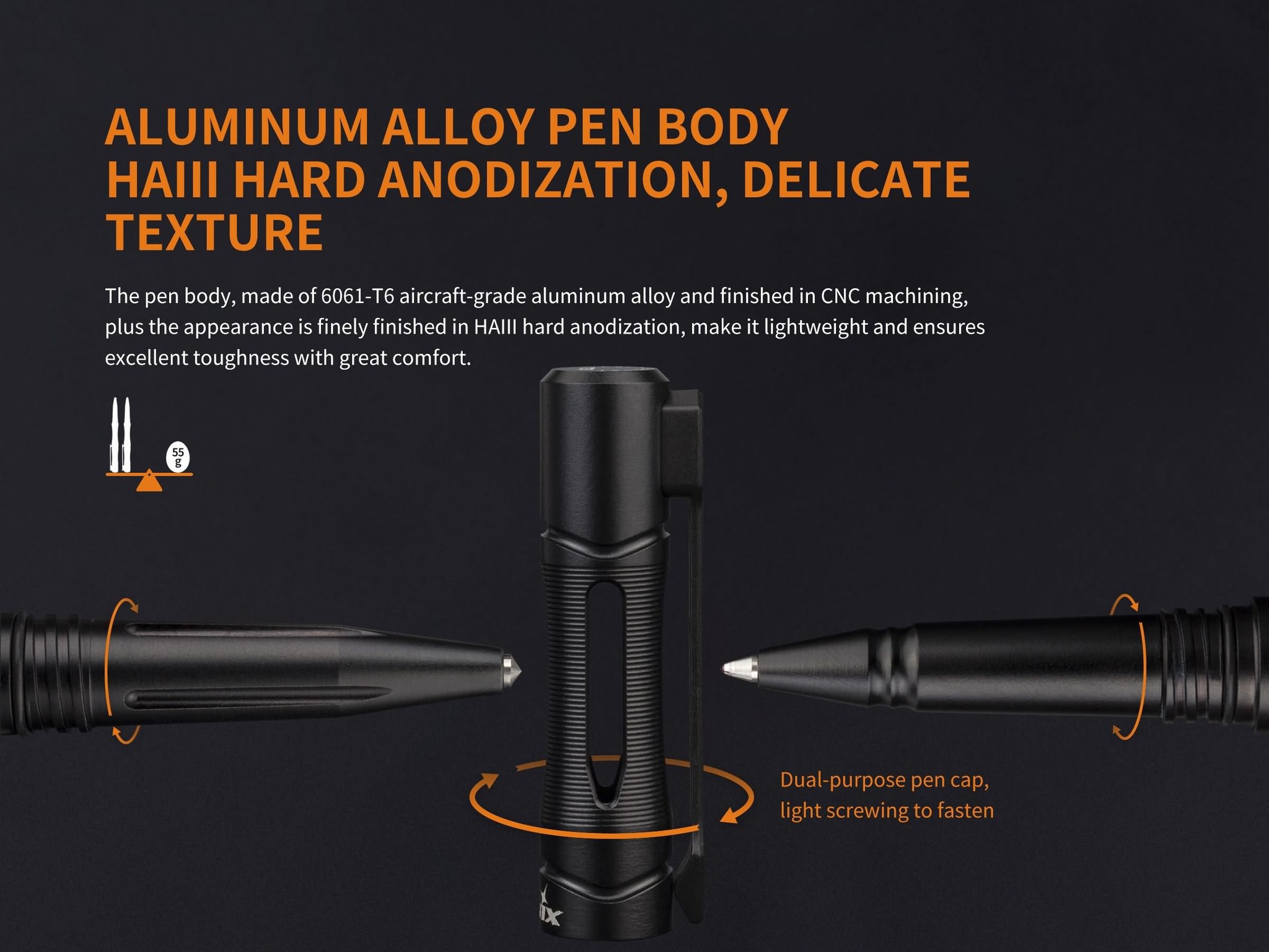 T5 Aluminium Tactical Pen - Black