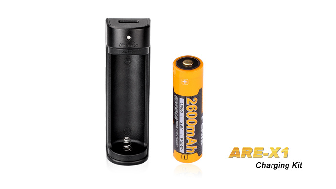 ARE-X1 18650 charging kit with 2600mAh accu
