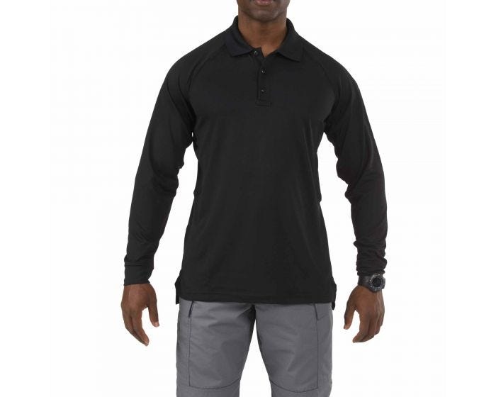 Performance Long Sleeve Polo - Black