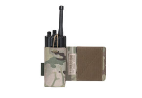 Laser Cut Wing Velcro Adjustable  Radio Pouch (Left Side)  - Multicam