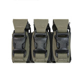 Laser Cut Triple 40mm Flashbang Pouch - Ranger Green