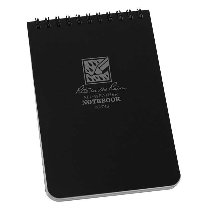 Pocket Top Spiral Notebook 7,62cm X 12,7cm - Black